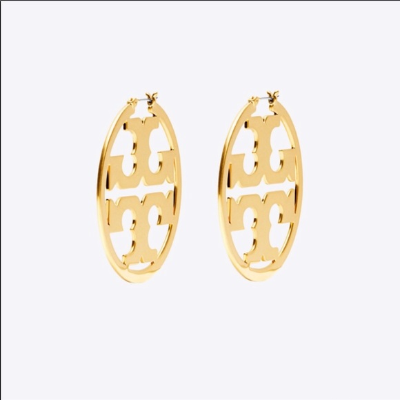 Tory Burch Gold Miller Hoop Earrings - Picture 3 of 5